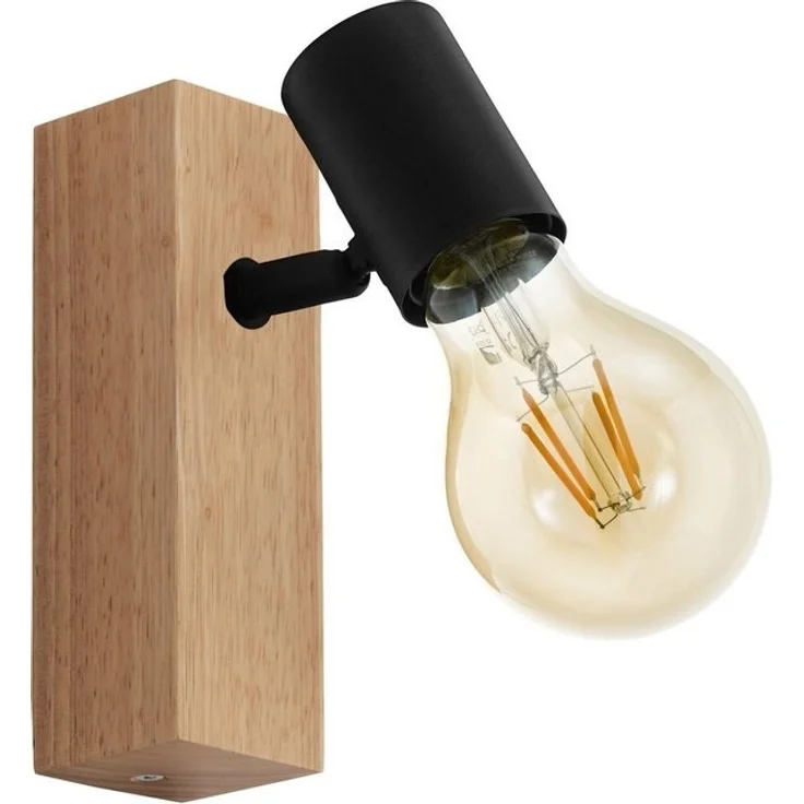 Eglo Wandlampe Townshend 3 schwarz natur E27 – Bild 4