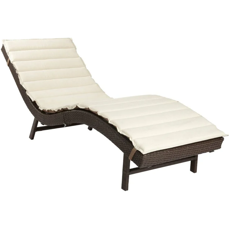 MERXX Gartenliege Piacenza, Polyrattan, braun, inkl. Wendeauflage – Bild 2