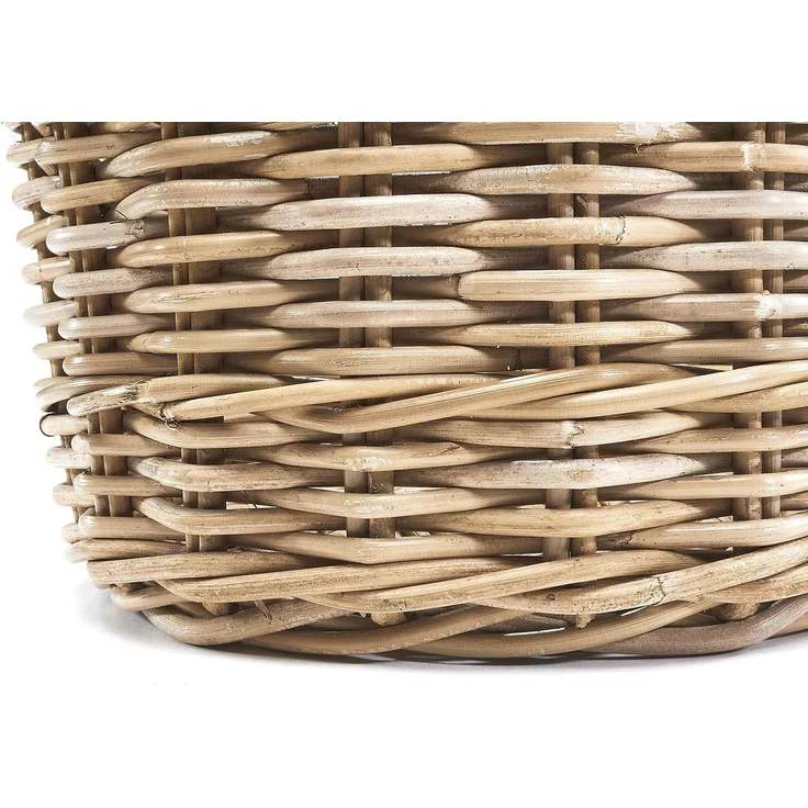 Kobolo Aufbewahrungskorb Rattankorb rund Kubu grau mit Lochgriff klein – Bild 4