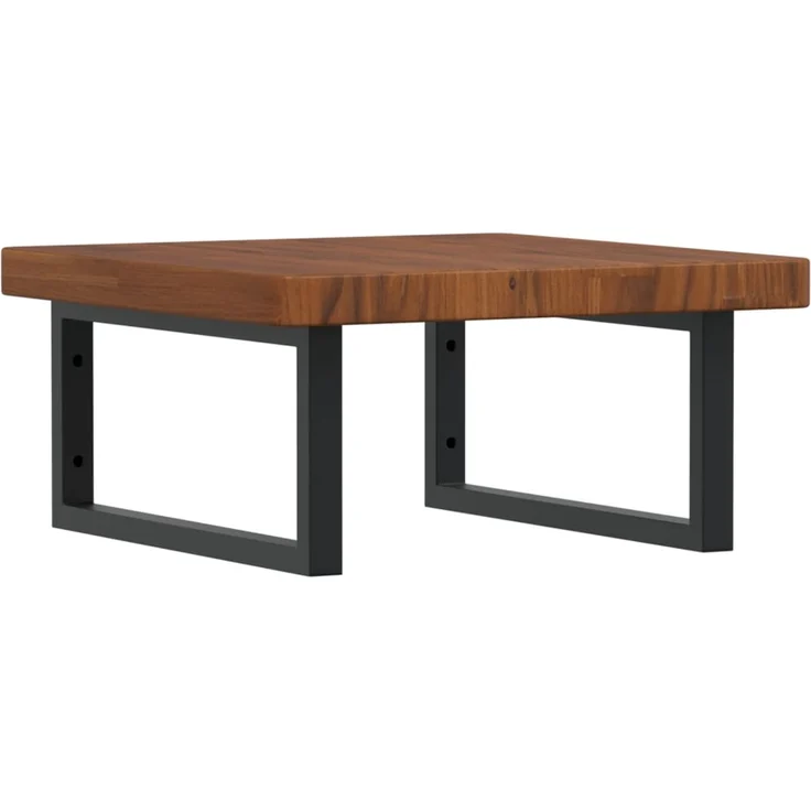 vidaXL Waschtischplatte mit Halterung Stahl und Massivholz Eiche 3302413 – Bild 2