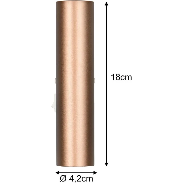 LED Wandleuchte Up and Down Coffee / Grau mit Schalter, Höhe 18cm – Bild 3