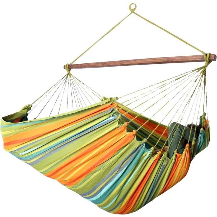 MacaMex Hängestuhl Cayo GIGANTE Verde, XXL, Südamerika ,Baumwolle, Grün/Multicolor – Bild 3