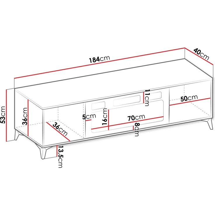 TV-Lowboard Xylix Bis 2D EF mit Elektrische Kamin (Farbe: Nuss Okapi) – Bild 7