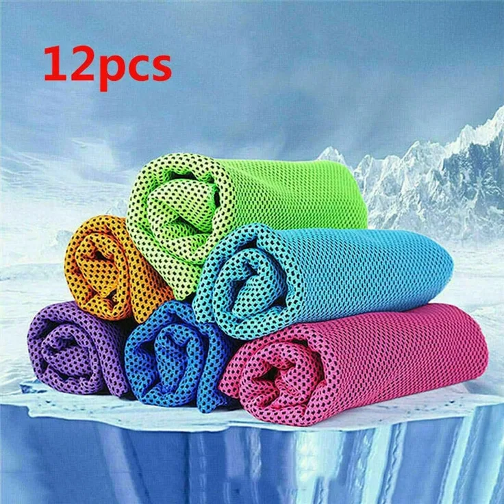 FELIXLEO Sporthandtuch Kühlendes Handtuch 12er Set Kühltücher Sport Cooling Towel für Yoga