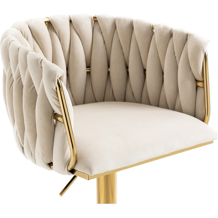 LVHOM Barhocker 2er Set, 360° drehbare moderne Samt-Barstühle, drehbare Küchenhocker, goldene Stuhlbeine – Bild 9