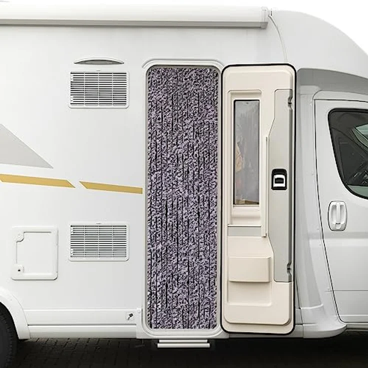 Moritz Flauschvorhang aus Chenille 56 x 185 cm pink/grau/schwarz meliert Türvorhang als Fliegenschutz Insektenschutz für Camping Wohnwagen – Bild 2