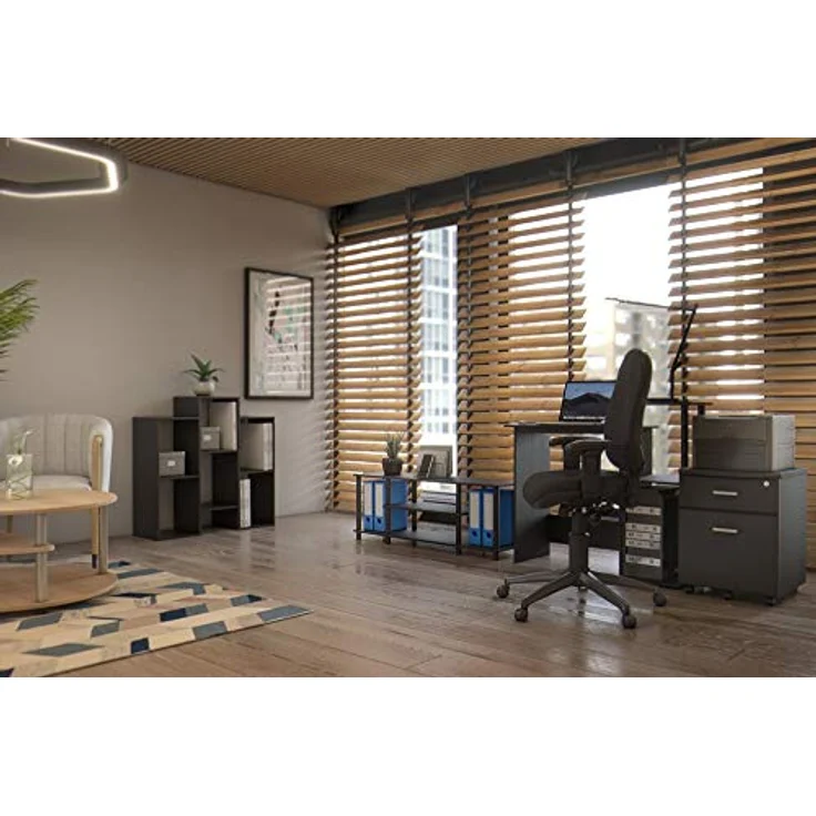 Furinno Efficient Home Computer Schreibtisch, PC-Tisch, Americano/Schwarz, 100. 6 (Breite) x 85. 3 (Höhe) x 39. 6 (Tiefe) cm – Bild 3