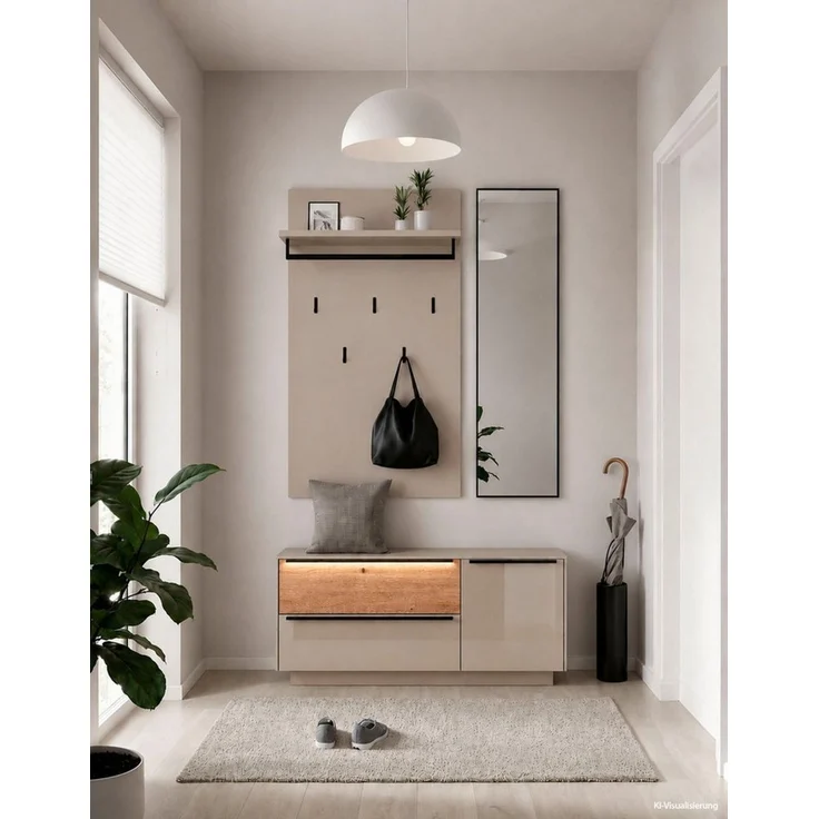 Mäusbacher Garderobenpaneel Nova Garderobe, mit Kleiderstange und Hutablage BHT 69x123x28 cm – Bild 2