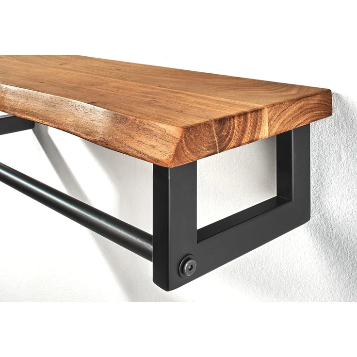 Kobolo Garderobenständer Garderobe Wandregal Wandgarderobe Metall und Holz – Bild 4