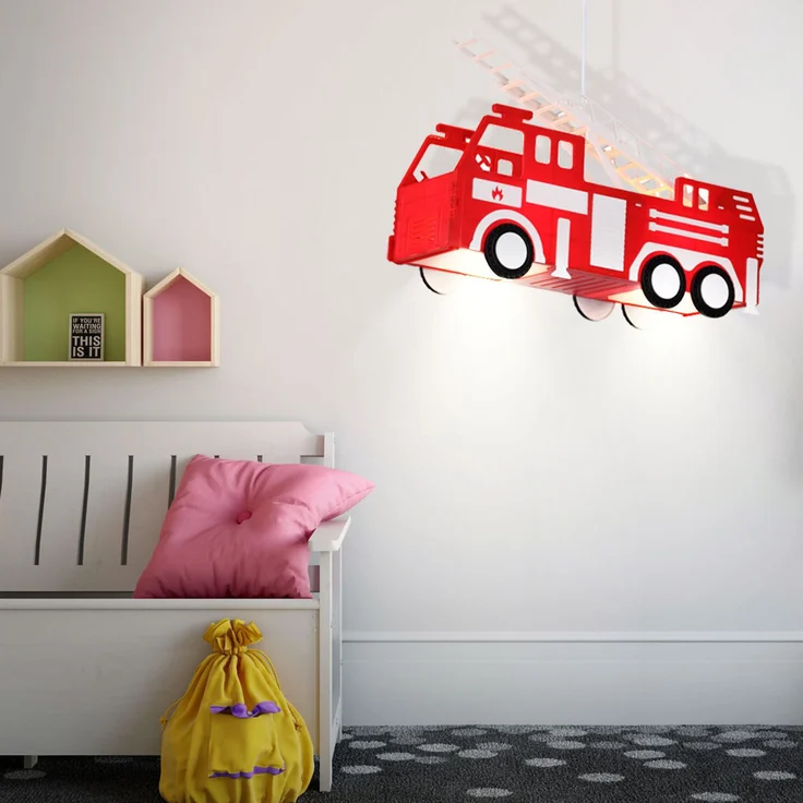 RGB LED Kinder Hängeleuchte im Feuerwehr-Design KITA – Bild 5