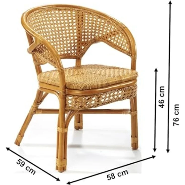 Kobolo Rattanstuhl Stuhl Sessel -NIMES- mit Wiener Geflecht (aus Rattan) – Bild 7