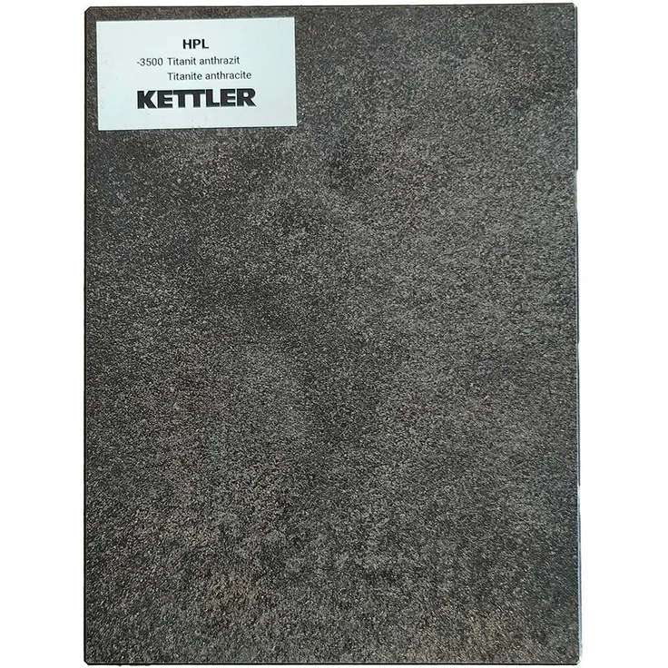 HPL Tischplatte 95cm x 95cm x 1,3cm, Titanit anthrazit, Wing Profil