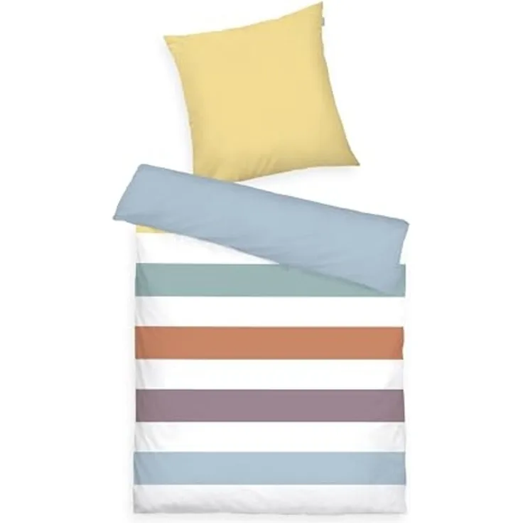 TOM TAILOR HOME Bettwäsche COLORED STRIPES in Gr. 135x200cm, 155x220cm, 200x220cm oder 100x135cm, Renforcé, 2 teilig, new bedroom, gewebtes Label