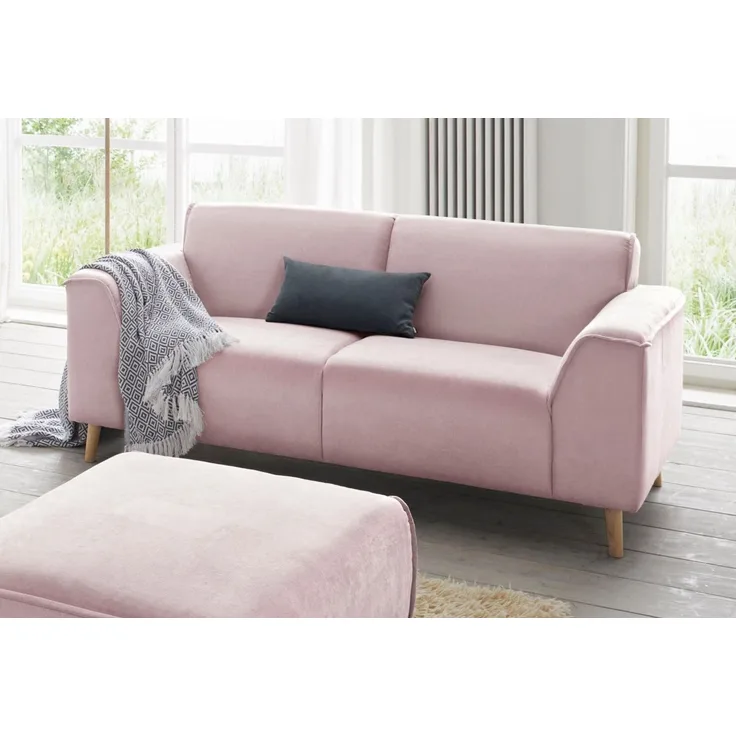 andas 2-Sitzer Janek, mit Federkern und Keder in scandinavischem Design