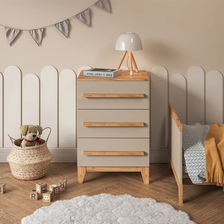 Kommode Malia Cashmere 60 x 88 cm mit 3 Schubladen Vitalispa – Bild 3