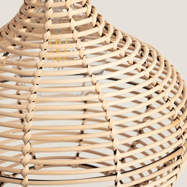 LEDKIA LIGHTING Pendelleuchte Ratán Yantai, E27, 38 cm hoch, natürliche Rattan-Verarbeitung, leicht und robust – Bild 5