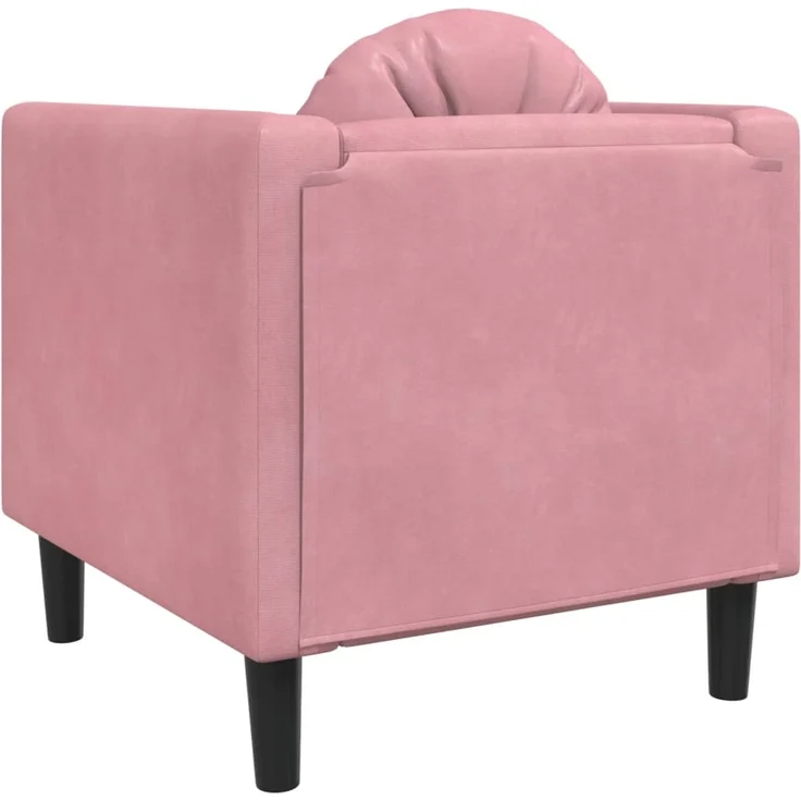 vidaXL Sessel mit Kissen Rosa Samt 372625 – Bild 5