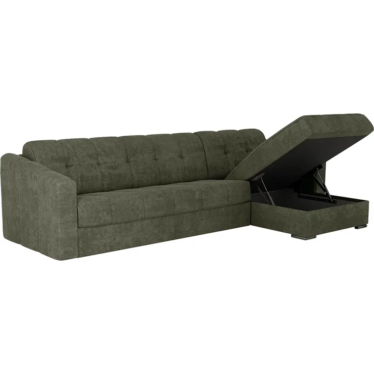 Vente-unique - DARIELO Sofa Stoff Grün - B 223 cm152 cm x H 90 cm x L 295 cm – Bild 6