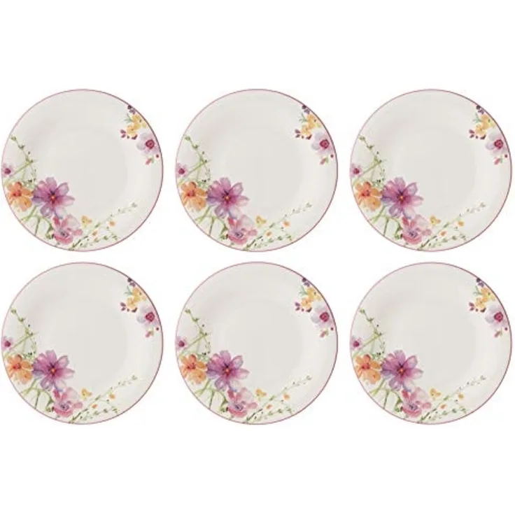 Villeroy & Boch Frühstücksteller Mariefleur Basic, Spülmaschinengeeignet, Mehrfarbig, Motiv: Blumen
