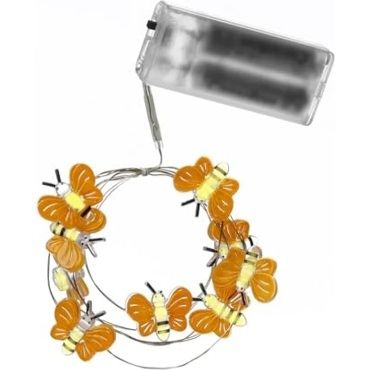 MARELIDA LED-Lichterkette LED Drahtlichterkette Mini Schmetterlinge 120cm 10LED Frühlingsdeko, 10-flammig – Bild 3