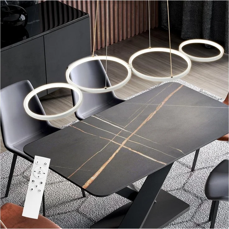 Nettlife LED Pendelleuchte Esszimmer Dimmbar mit Fernbedienung Weiß 54 W 88CM, Höhenverstellbar, LED fest integriert, Warmweiß Neutralweiß Kaltweiß, Wohnzimmer Schlafzimmer – Bild 5