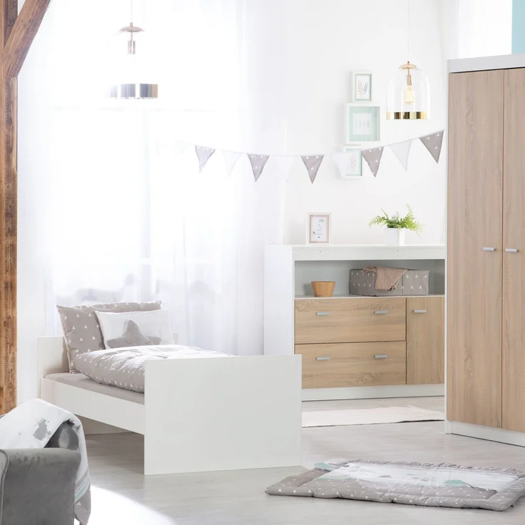 roba Kinderbett 'Gabriella' - 70 x 140 cm - höhenverstellbar - 3 Schlupfsprossen - Weiß / Eiche – Bild 7