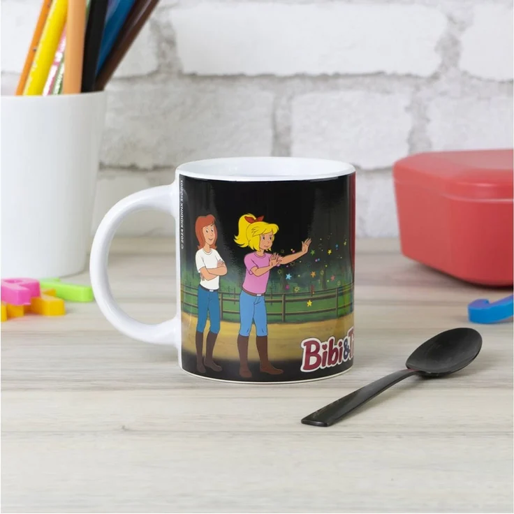 Geda Labels GmbH Tasse Farbwechsel Bibi und Tina hex hex, 1-tlg, Keramik, Schwarz, 250ml, mit Thermoeffekt – Bild 3