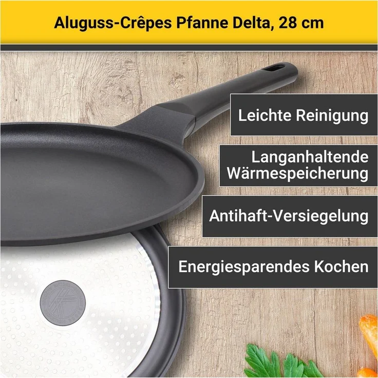 Krüger Crepes Pfanne DELTA 28cm Aluguss – Bild 2
