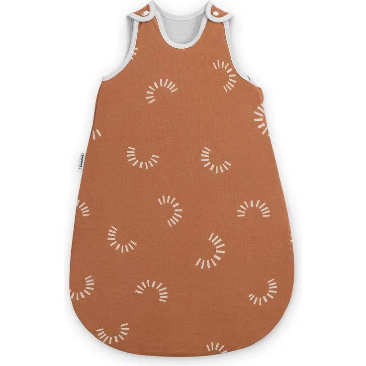 Ehrenkind® Babyschlafsack | Schlafsack Rund 2.5 TOG | Bio-Baumwolle | Ganzjahres Schlafsack Baby Gr. 86/92 Farbe Zimt Gemustert | Oeko-Tex | Schlafsack winter und Sommer
