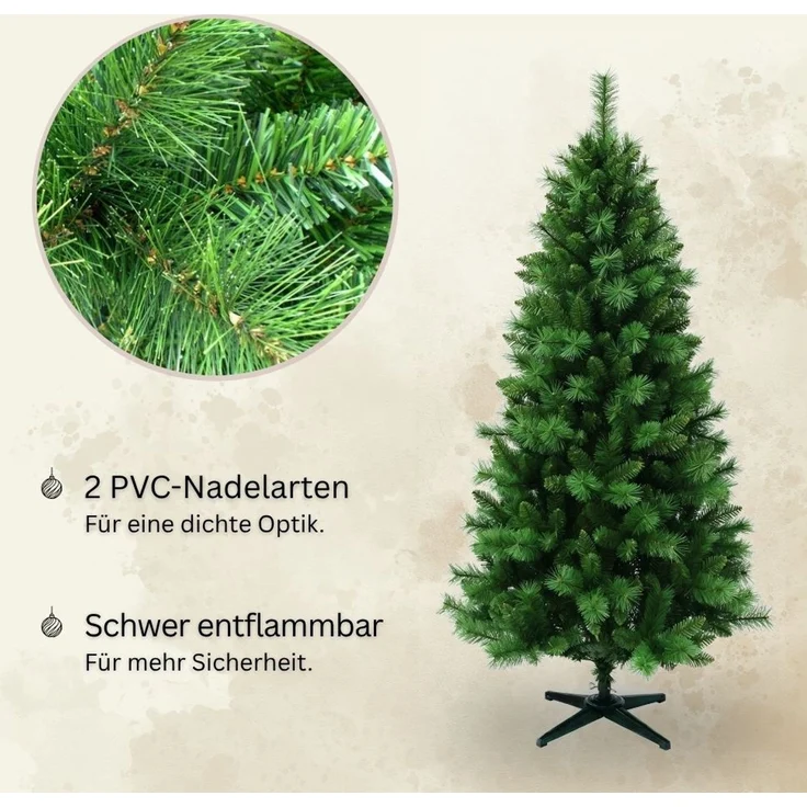 HXT 1101 SLIM 180 cm künstlicher Weihnachtsbaum inklusive Metallständer, exklusiv & hochwertig, schwer entflammbar – Bild 2