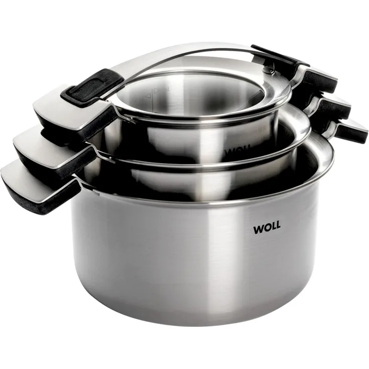 Woll 'CONCEPT PRO' Topfset 6-tlg, Mischgewebe silber, inkl Deckel, spülmaschinengeeignet