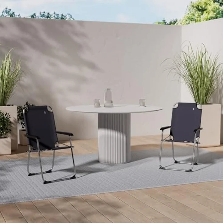 Alu Camping Klappstuhl graphite – Bild 2