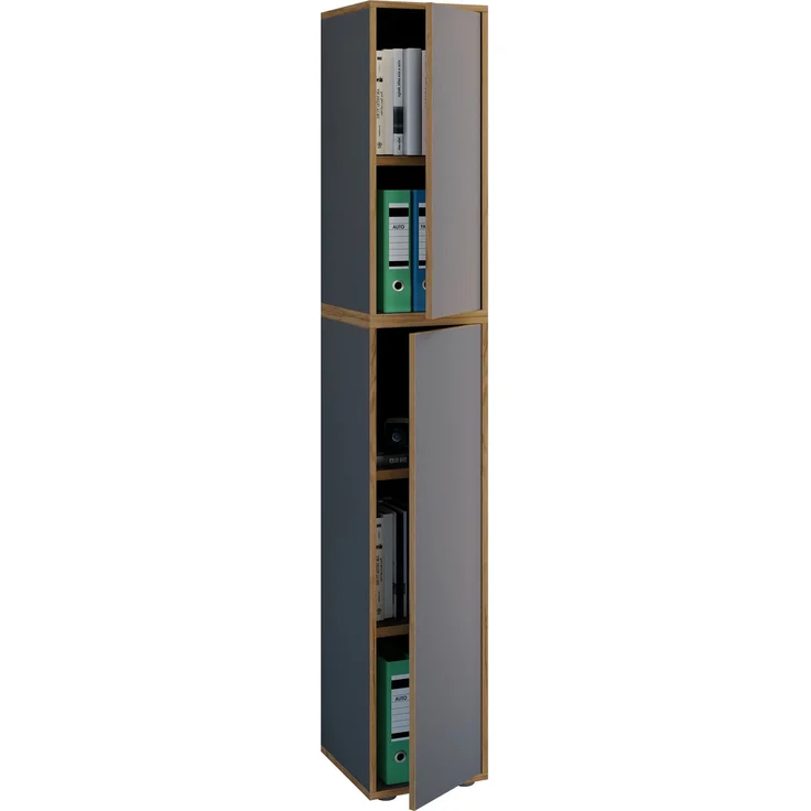 VCM Büroschrank Salia 920800 Anthrazit H. 183 x B. 30 x T. 33 cm – Bild 1