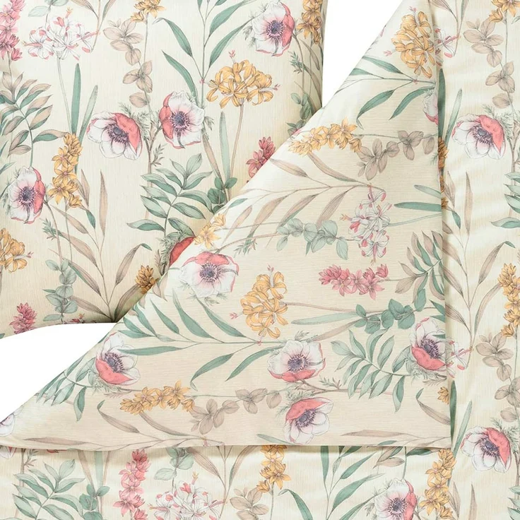 Estella Mako Jersey Bettwäsche 135x200 Lyra natur Wiesenblumen Gräser 6617-230 – Bild 4