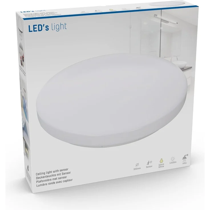 LED's light LED Deckenleuchte 0800529 Deckenleuchte, LED, 30cm mit HF-Bewegungsmelder 18W warmweiß IP54 – Bild 6