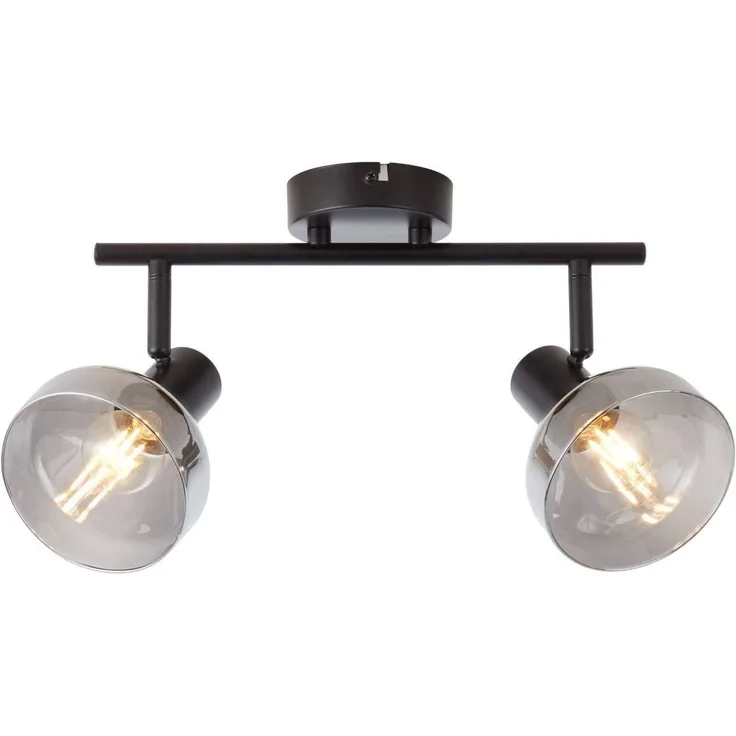 Brilliant Leuchten No. 82713-06 LED Spotrohr Reflekt 2-flg schwarz matt rauchglas