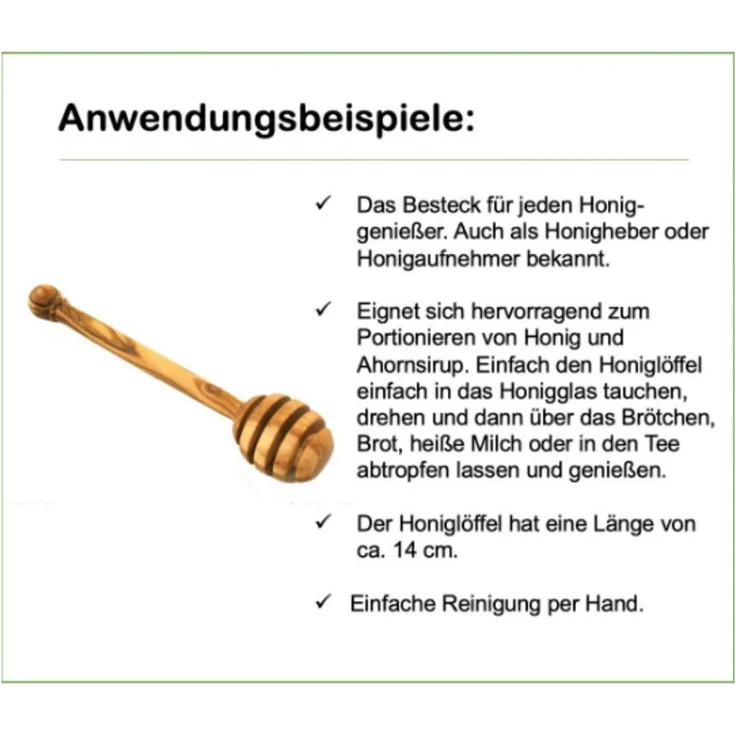 Olivenholz-erleben Marmeladenlöffel Honiglöffel aus massivem Olivenholz – Länge ca. 14 cm (1 Stück), Geschmackneutral & hygienisch, robust & langlebig, jeder ein Unikat – Bild 3