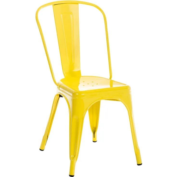 CLP Stuhl Benedikt aus Metall bis 200 kg belastbar stapelbar,gelb