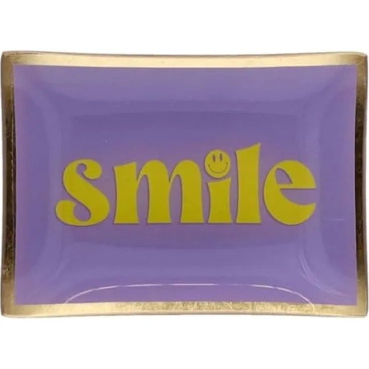 Giftcompany - Glasteller "Love Plates" Smile Dekoteller 14x10cm Lila 1213504014