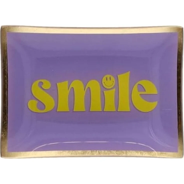 Giftcompany - Glasteller "Love Plates" Smile Dekoteller 14x10cm Lila 1213504014