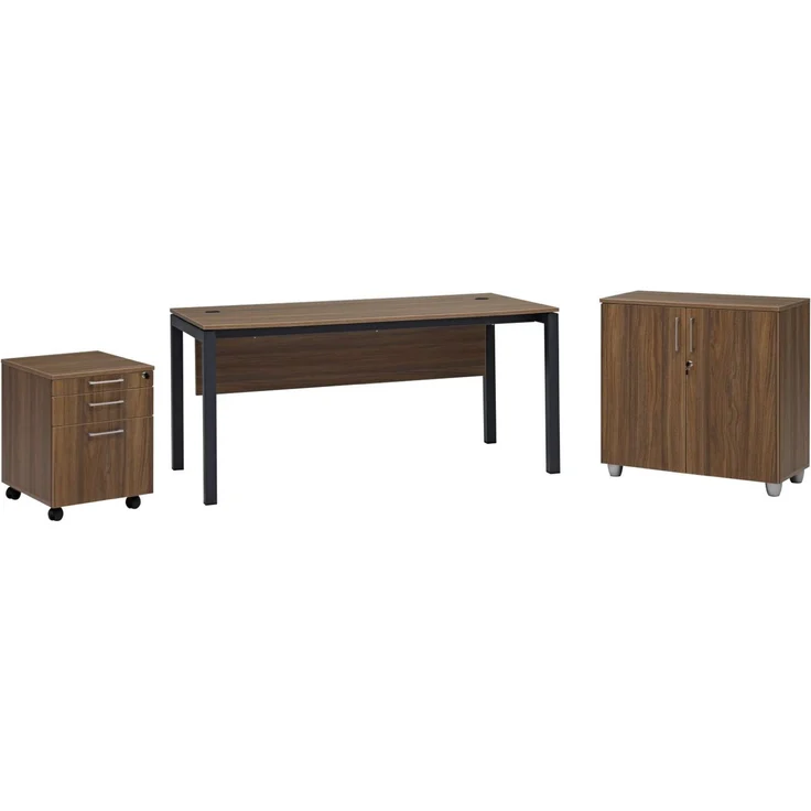 Schreibtisch Tetra, 160 x 80 x 75 cm, Nussbaum Dekor/anthrazit RAL 7016 – Bild 10