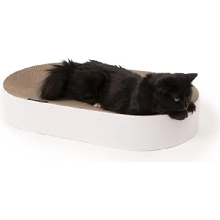 LucyBalu Kratzbrett SCRATCHBED Katzen Kartonbett, XXL Katzenbett aus Wellpappe rund, Kratzmöbel Katze, großes Kratzbrett, Katzen Kratzspielzeug – Bild 7