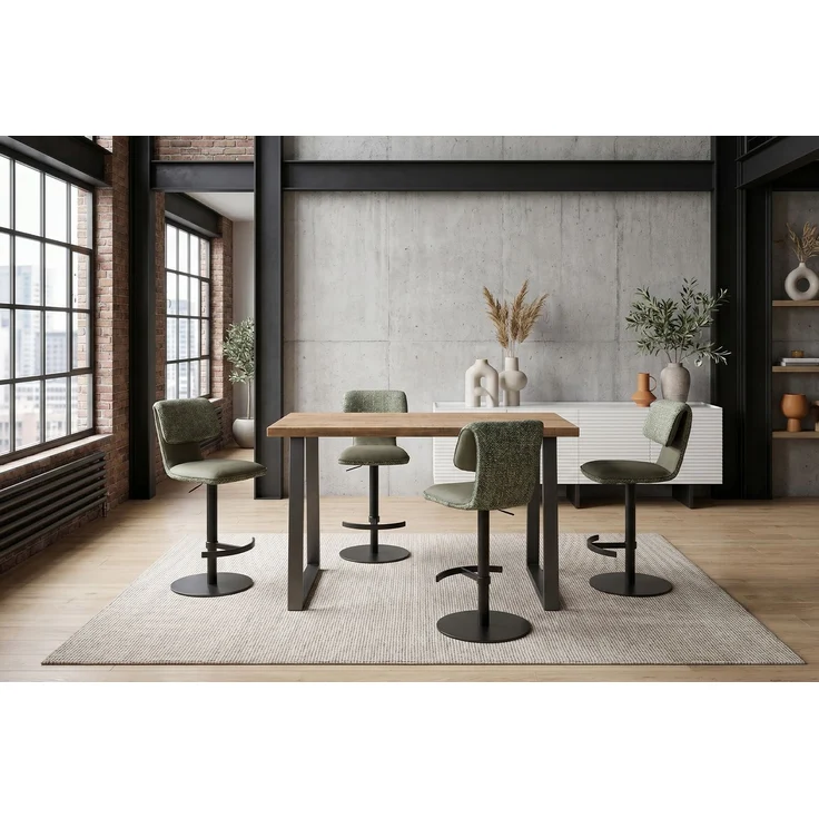 KAWOLA Barhocker LILIANA Barstuhl drehbar Stoff grün 91 x 61 x 46 cm – Bild 6