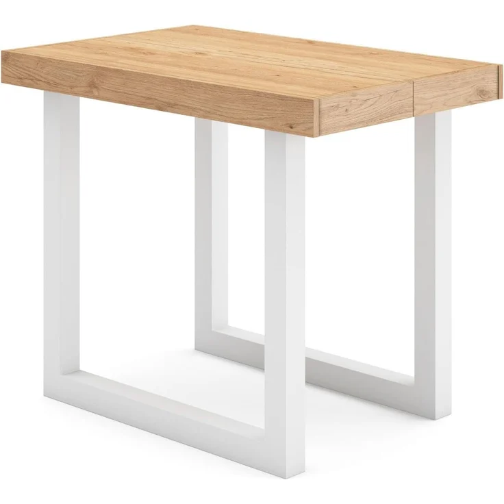 Skraut Home | Ausziehbarertisch | Multifunktionaler ausziehbarer | 260 | Für 12 Gäste | Massivholz Beine | Moderner Stil | Eiche und weiß – Bild 6