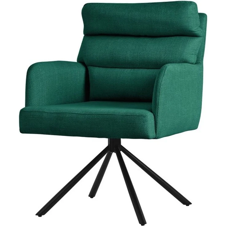 ML-DESIGN Polsterstuhl Esszimmerstühle mit Rücken- & Armlehne moderne Design Küchenstühle (1 St), Armlehnstuhl Dunkelgrün aus Polyester 180° Drehbar ergonomische Sessel – Bild 4