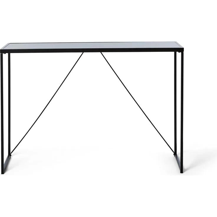 Jahnke Glam Console Konsole, Engineered Wood, Schwarzglas/Schwarz, One Size