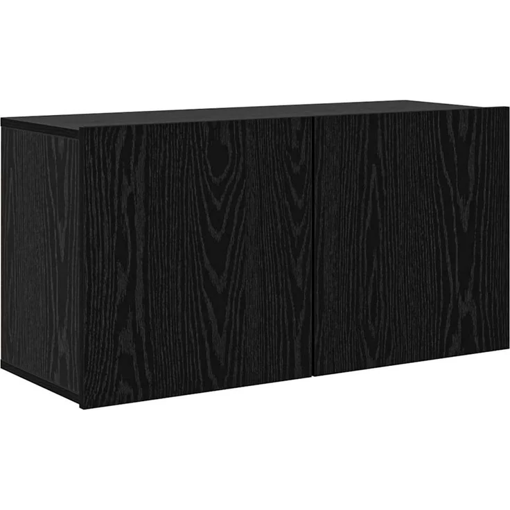 5-tlg. TV Wand Einheiten, TV-Schrankset Schwarz Eichen-Optik Holzwerkstoff – Bild 5