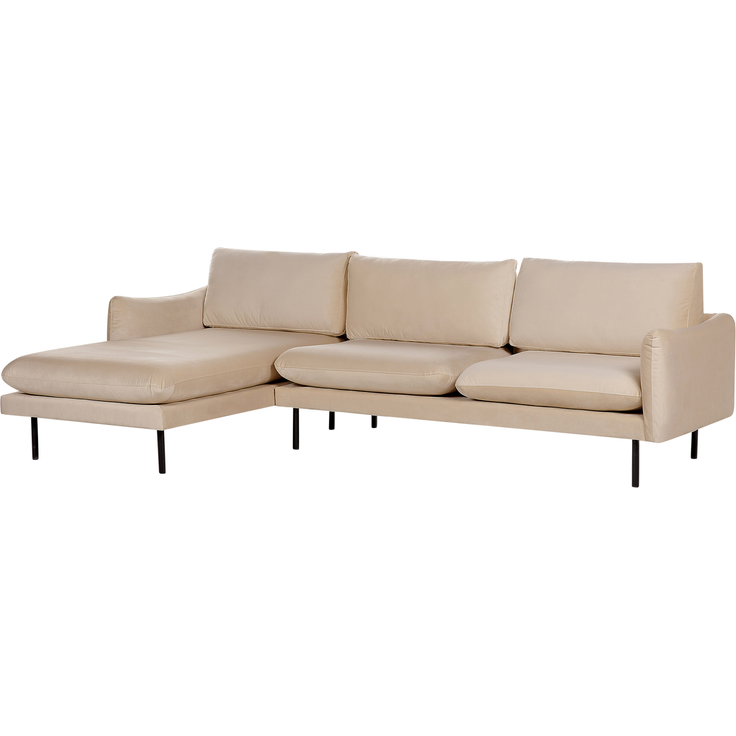 Ecksofa 4-Sitzer VINTERBRO Samtstoff Beige rechtsseitig – Bild 4