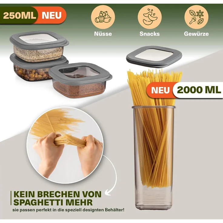 Viwares Vorratsdosen mit Deckel Luftdicht, 42er Vorratsbehälter Set BPA-Frei, Vorratsdose zur Müsli Mehl Aufbewahrung Küche, Praktische Organizer Küche, Frischhaltedosen für Lebensmittelaufbewahrung – Bild 4
