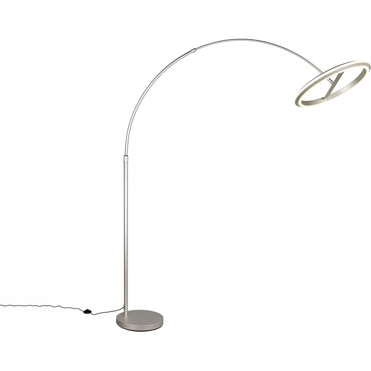 Große LED Bogenlampe AMADOR dimmbar aus Metall Silber, Höhe 205cm – Bild 2